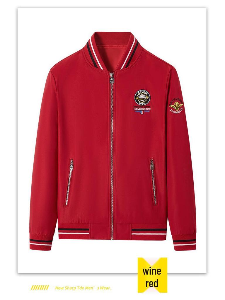 European Style Spring Luxury Baseball Jacket with Earth Embroidery Men's Casual Fashion Trend