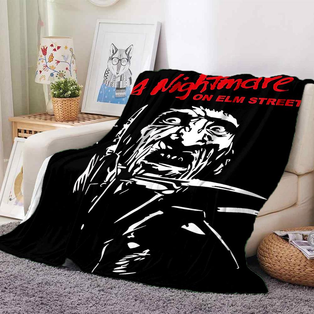

1pc A Nightmare on Elm Street Flannel Throw Blanket - HD Printed Lightweight Soft Warm All-Season Blanket for Sofa, Bed, Travel, Camping 054 130cmx150cm