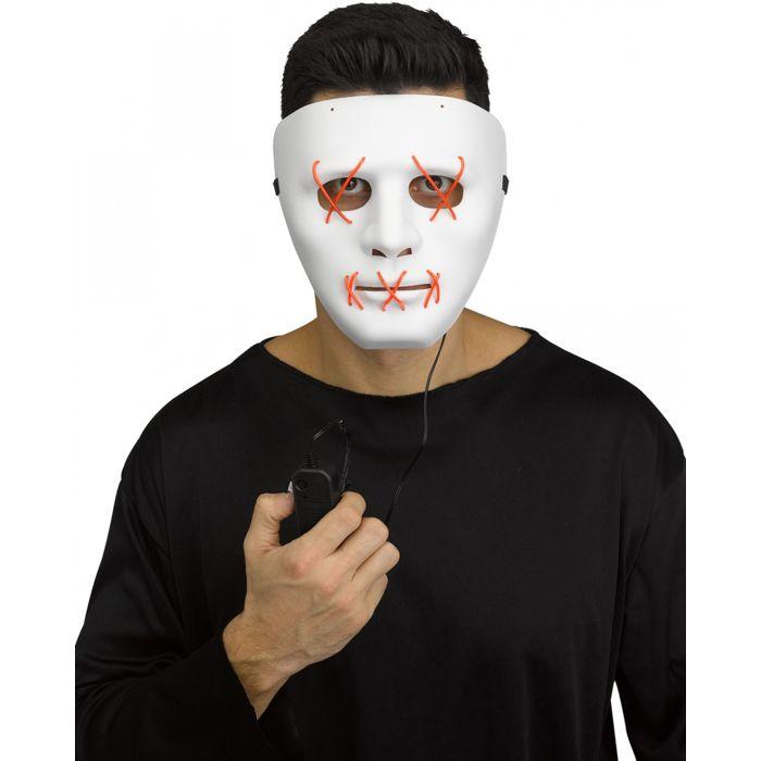 Svítící LED maska červená - bílá