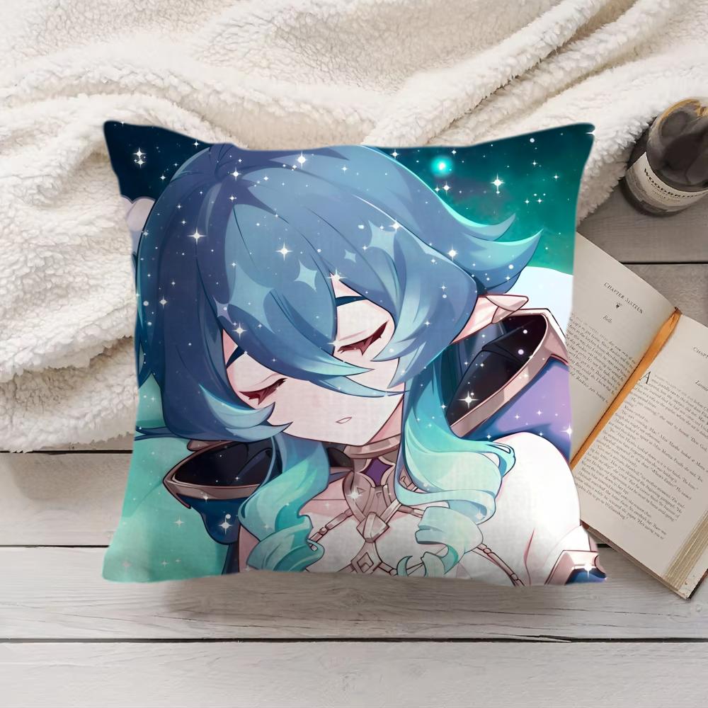Layla Genshin Impact Cute Cushion Cover Silky Short Plush Invisible Zipper Dustproof Sofa Pillow Case For Home Decor