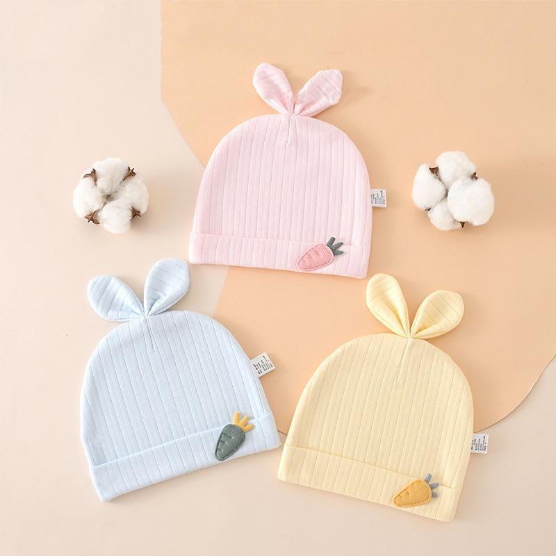 Beanie Cute Hat Newborn Infant For Solid Color Head Dress Windproof Cotton Hats Unisex for Babies Boys GirlsInfant Accessories
