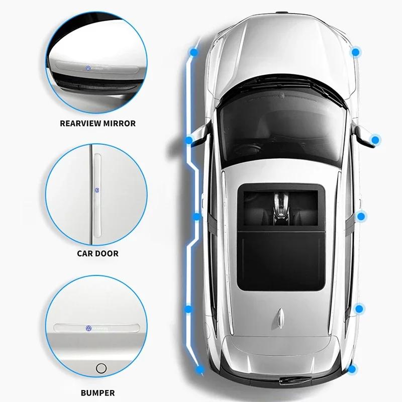 For Volkswagen 4pcs Car Door Handle Stickers Transparent Protector Film For Volkswagen GTI Passat Polo Magotan Golf R-Line Jetta