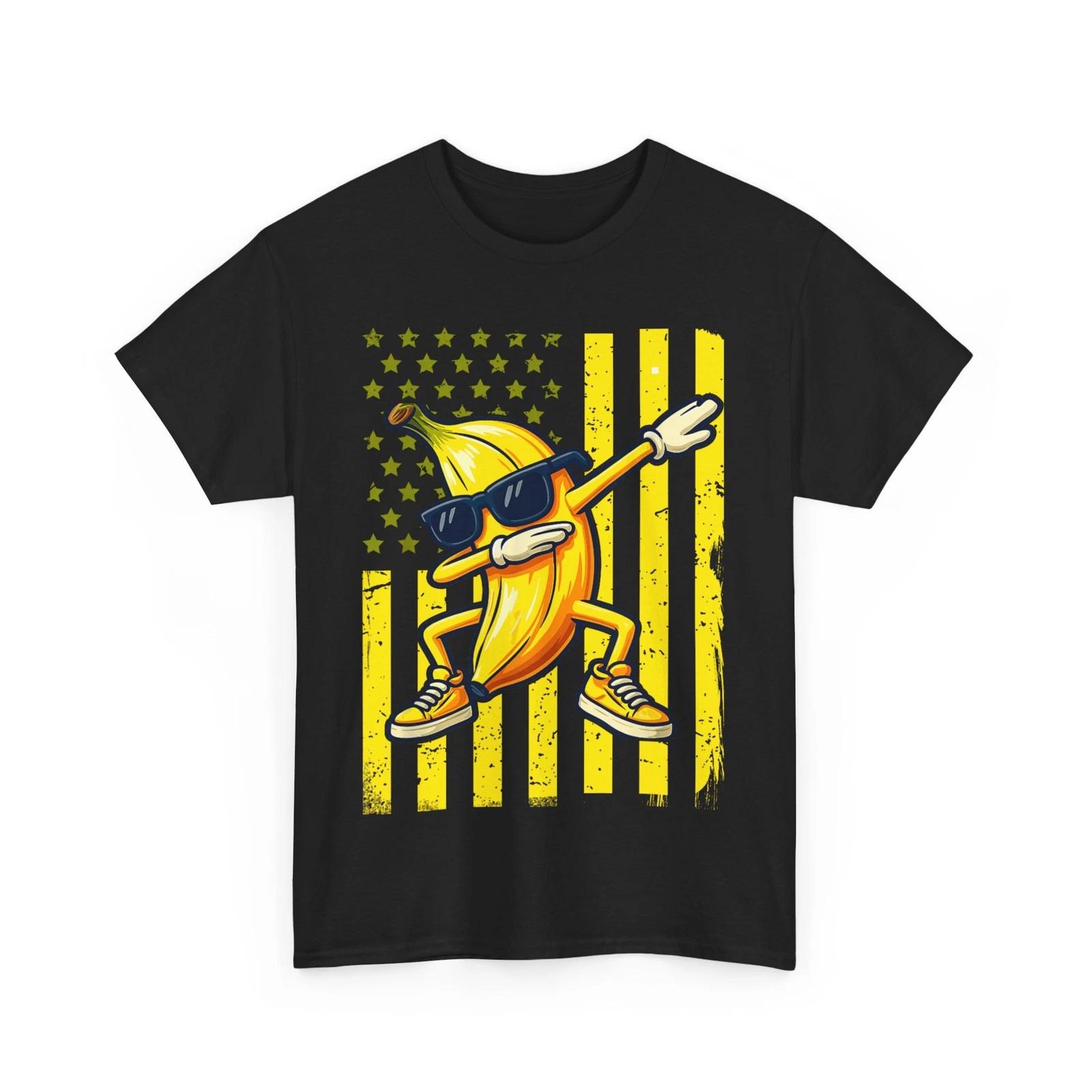 Banana American Flag Shirt, Dabbing Banana Lovers Funny Shirt 3XL