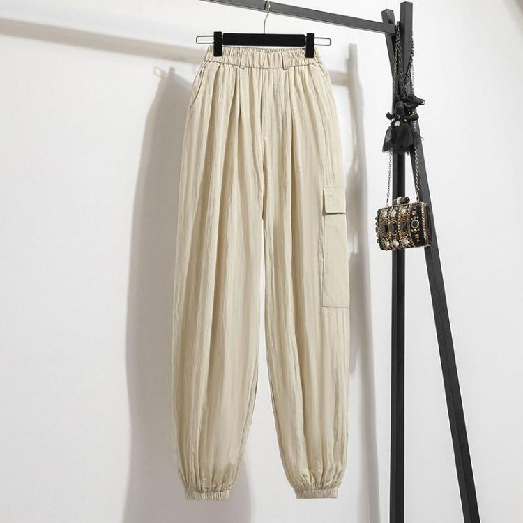 Summer Women Loose Casual Harem Pants Plus Size Elastic Solid Trousers Large Size 5XL S
