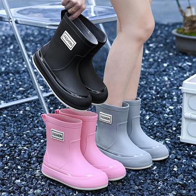 New Non-slip Rain Shoes Women's Short Tube Outer Wear Rain Shoes Student Fashion Rain Boots Thermal Rubber Shoes Low Tube Water Shoes