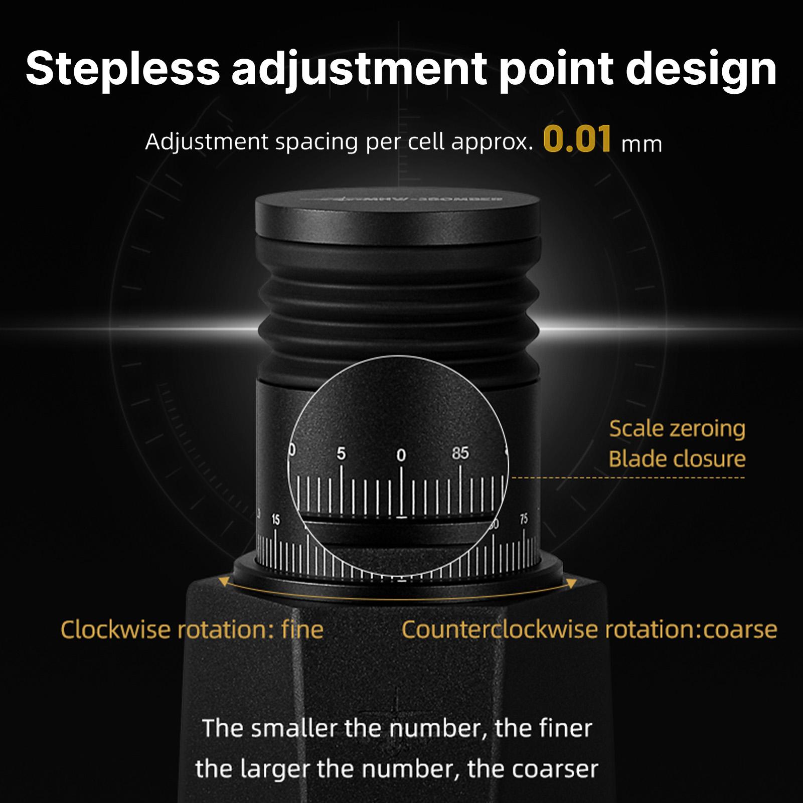 Adjustable Coffee Bean Grinder Home Use Aluminum Alloy Electric Grinder 36 Adjustable 140R/Min Slow Pour Over Coffee Grinder US