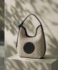 Athe Vanessabruno [Ecole] Black Beige Ecole Raffia Shoulder Bag Aaba6E821Bk