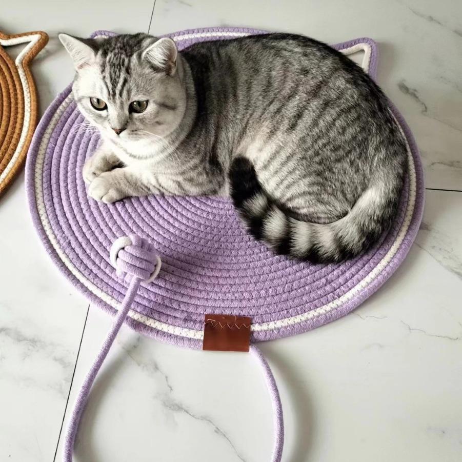 Woven Cat Paw Pads Cotton Rope Cat Lying Mat Sleeping Cotton Pad Wear-resistant Claw Artifact Cat Bed Mat Cat Scratching Mat