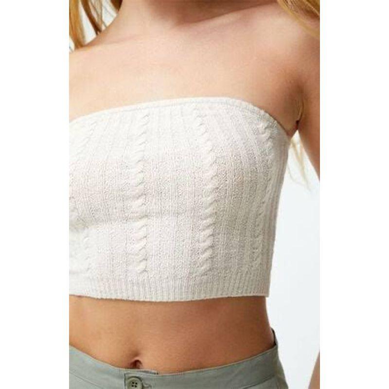 

Los Angeles Red Brand Small Twist Knitting Soft Velvet One Piece Tube Top Rice White/single Tube Top M