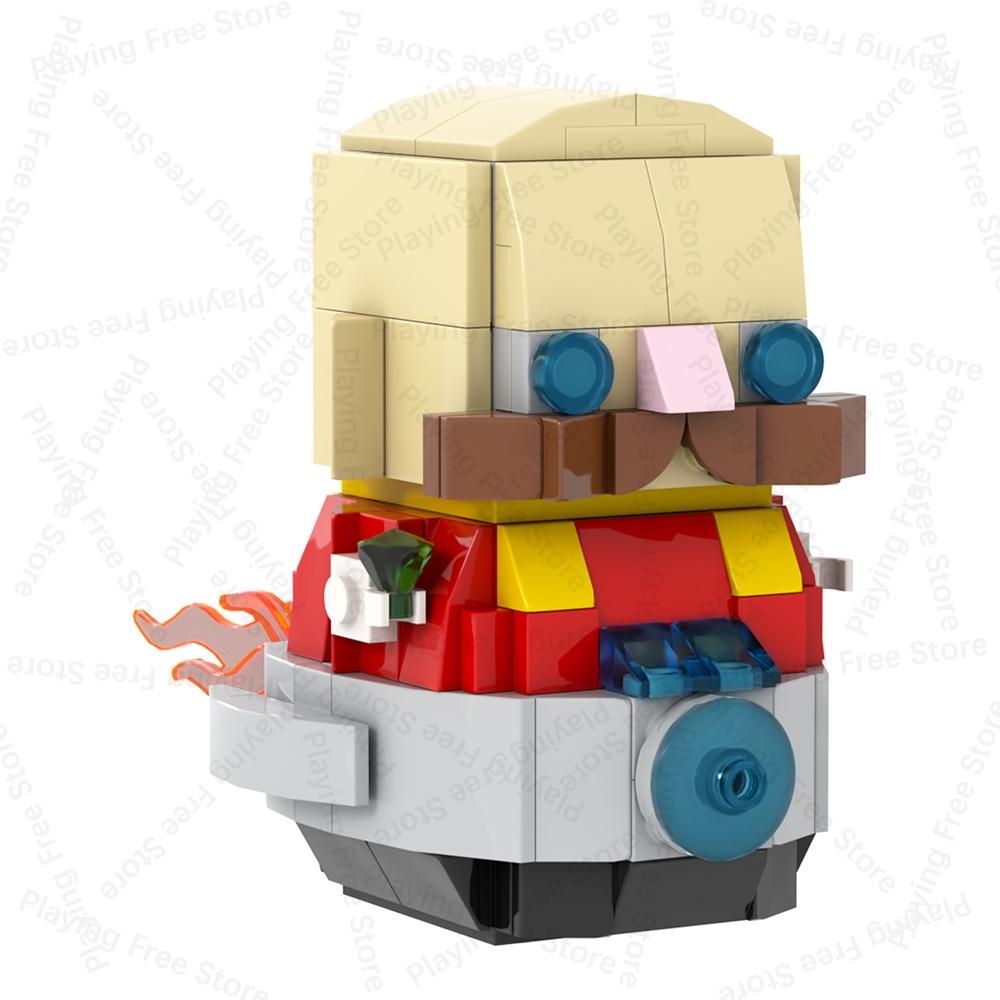 MOC Hedgehog Brickheadzed Dr Eggman Tails Bricks Anime Game Figures Compatible Building Blocks Toys For Children Adults Gift DIY