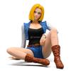 Gk Dragon Ball Android 18 Action Figure Statue PVC Lazuli Collection Sitting Position Trunks Figurine Car Ornaments Model Toys