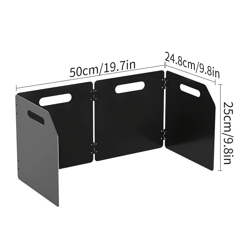 Portable 4-Sided Folding Camping Stove Windshield, Metal Windproof Screen for Outdoor Cooking, Lightweight Powder-Coated Guard