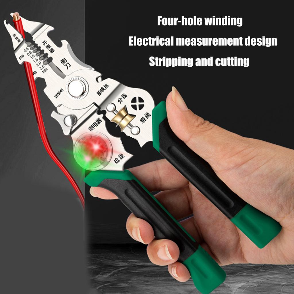 Folding Efficient Electrician Stripping Plier With Comfortable Grip Handle for Wire Cutting Stripping Efficient Handling