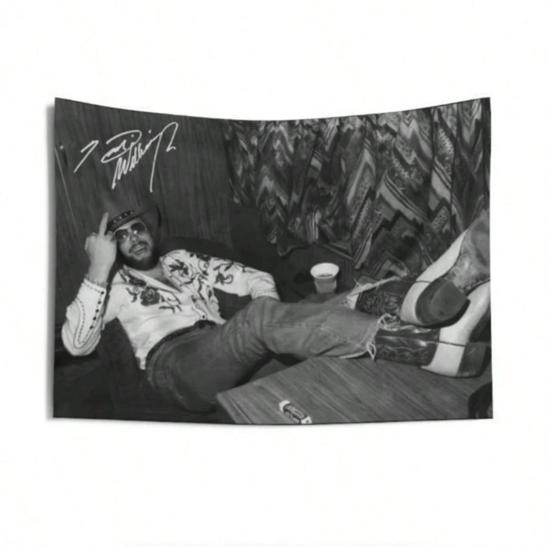 Jmg Household Supplies Unisex Hank William Jr With His Signature Tapestry For Decorate Clubs Concerts Bars University Dormitories Living Rooms Bedrooms