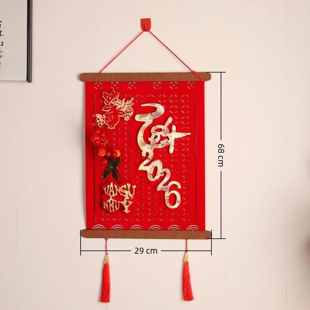 2026 Gold Blessing Words Vietnamese New Year Pendant Hanging Deco Door Hanging Decor Home Painting Pendant Festival Decor