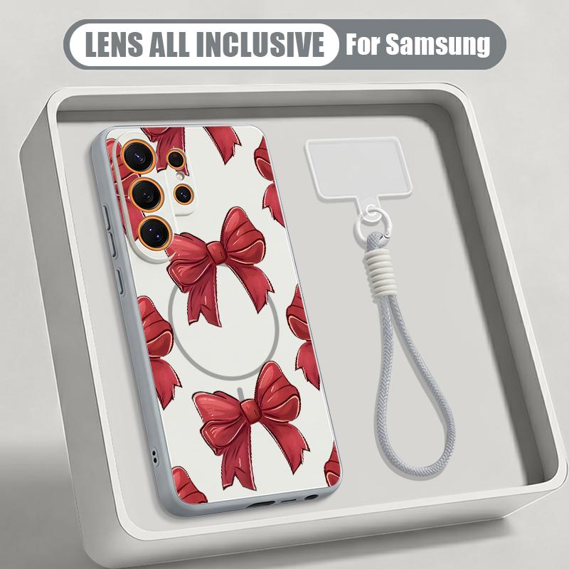 Pink Bowknots Print Case For Samsung S26 Ultra S25 FE S24 S24 Plus A57 A37 A17 A56 A36 A16 A55 A35 A15 A54 5G Hybrid Magnetic Matte Cover