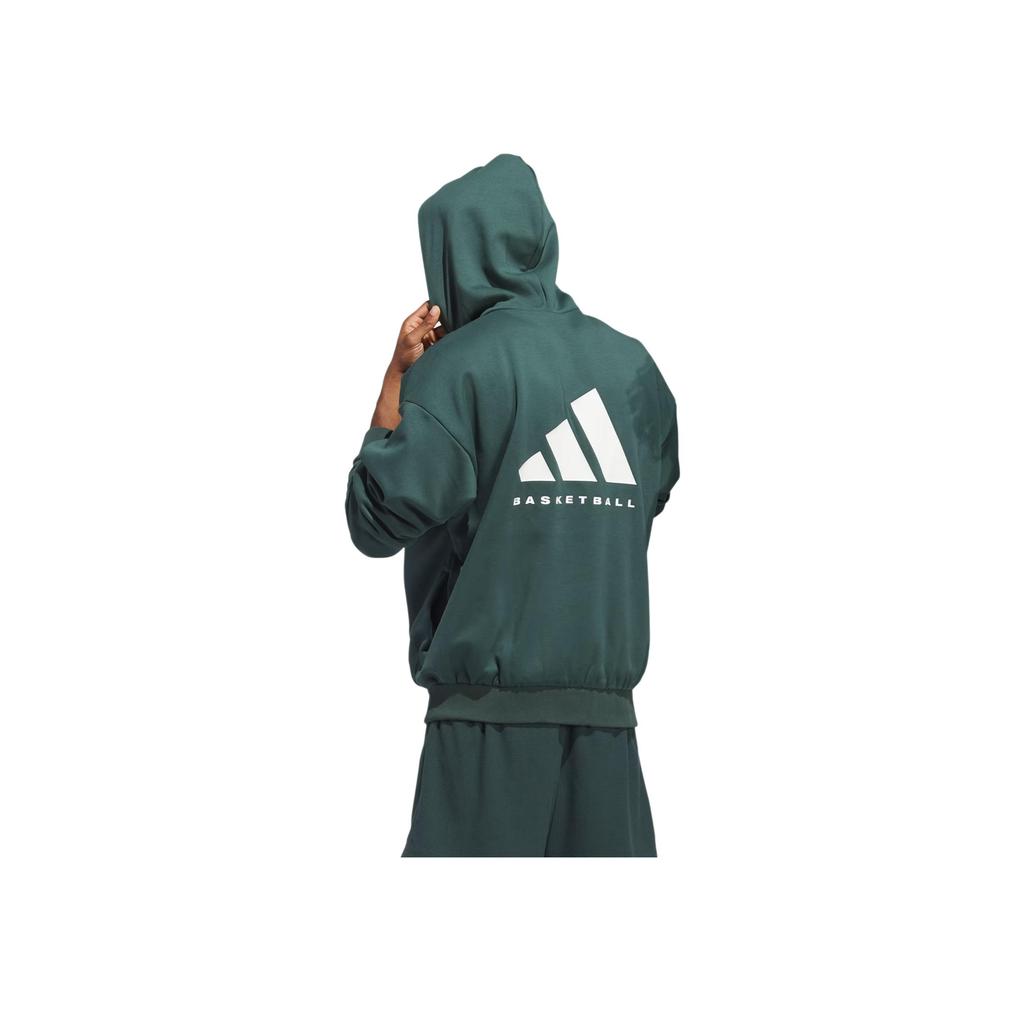Adidas 2024 Collection Ch. 01 Alphabet Logo Reversible Knit Basketball Hoodie Unisex Hoodie Mineral-Green IM8419
