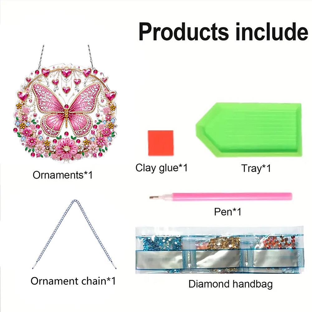 Acryl Spezielle Form Schönes Muster Diamantmalerei Hängeornamente Set Diamantmalerei Hängedekorationen Heimdeko