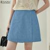 ZANZEA Womens Summer Solid Color Casual Culottes Shorts