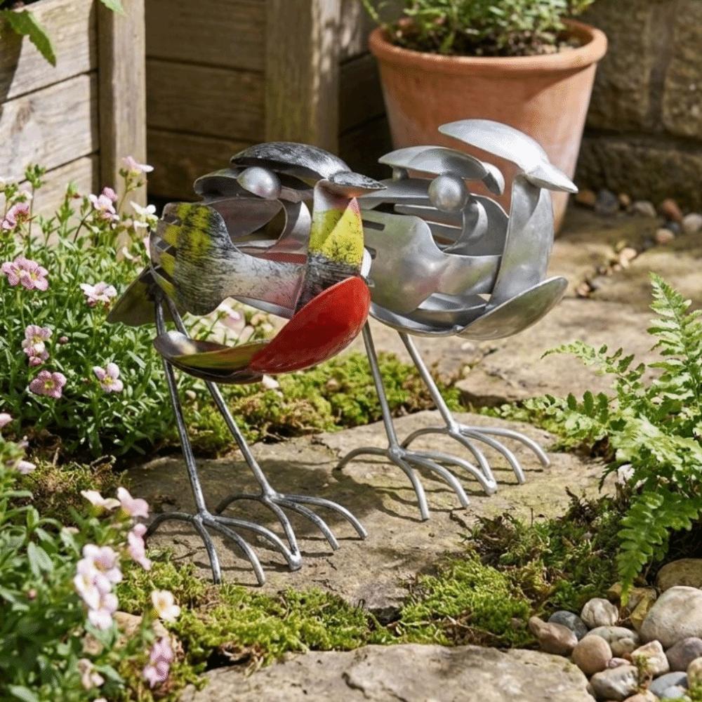 Eco-friendly Scrap Metal Bird Statue Handmade Recycled Bird Ornament Desk Decor