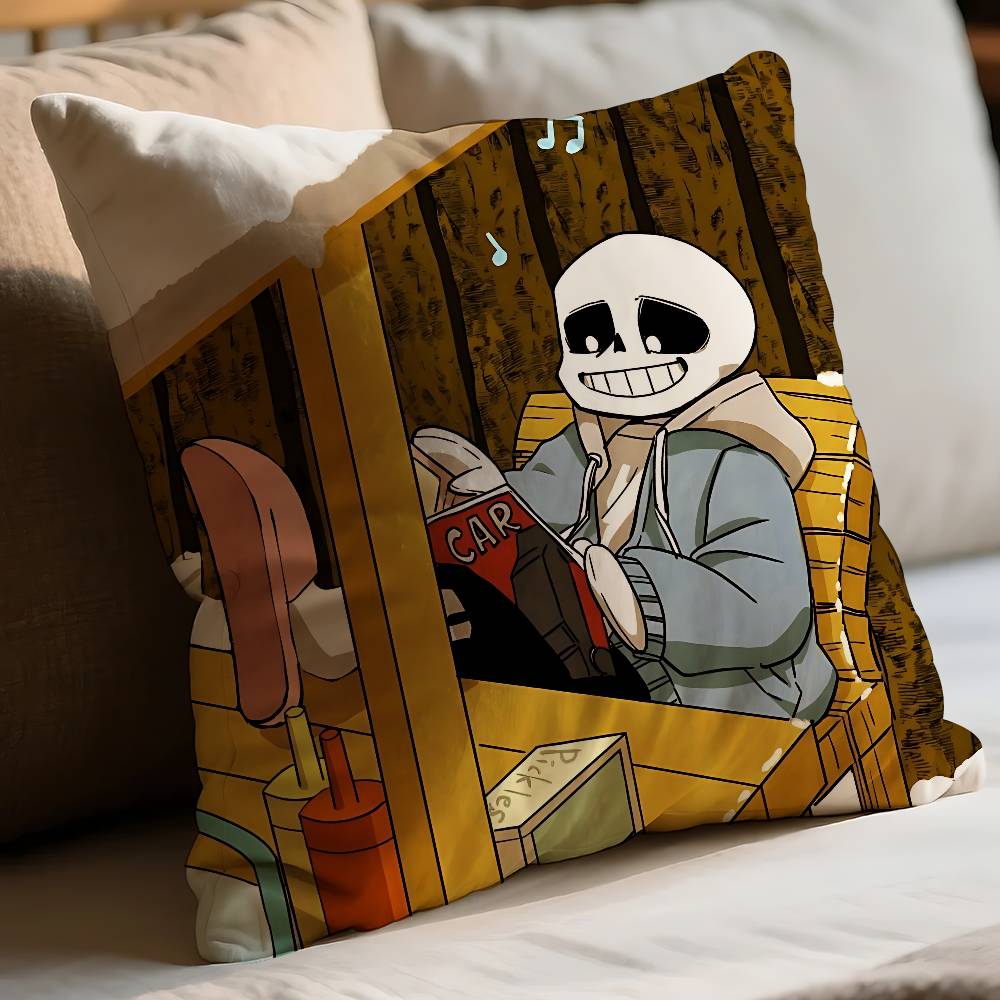 Süße H-Undertale Sans-W Kissenhülle Kissenbezug Weich Süß Dekokissenhülle Für Auto Sofa Kissenbezug Polyester Mit Reißverschluss