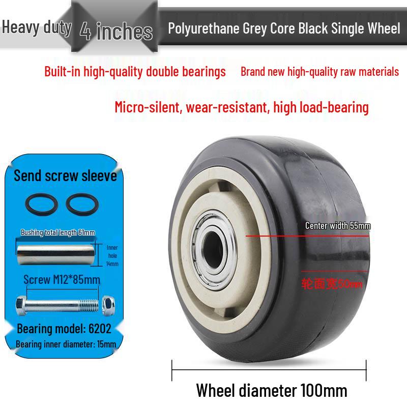 Nylon Swivel Caster Wheels: 2-6 inch Heavy-Duty Rubber & Flat Plate Options