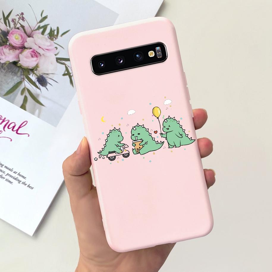 For Samsung S10 Plus SM-G975F Case Cute Dinosaur Duck Cartoon Soft Silicone Phone Cover For Samsung Galaxy S10 S10e G973F Bumper