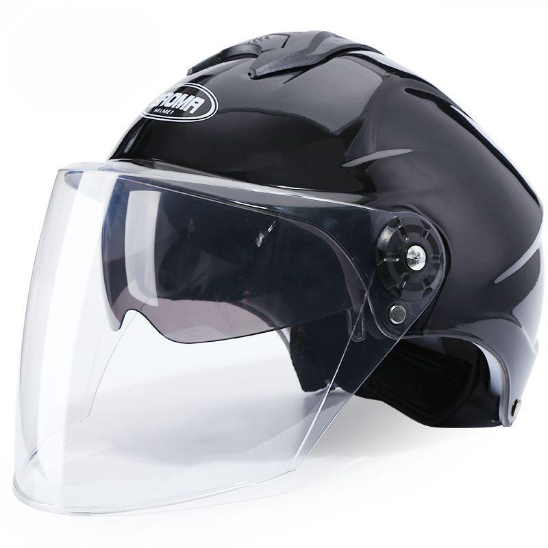 Electric Car Helmet for Men and Women, Summer Dual Lens Sun Protection Ultraviolet Four Seasons Light Semi-helmet Bottom Hat