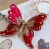 Simulated Butterfly Pendant Christmas Tree Gold Powder Decoration Butterfly Sequin Clip Christmas Floral Atmosphere Accessories