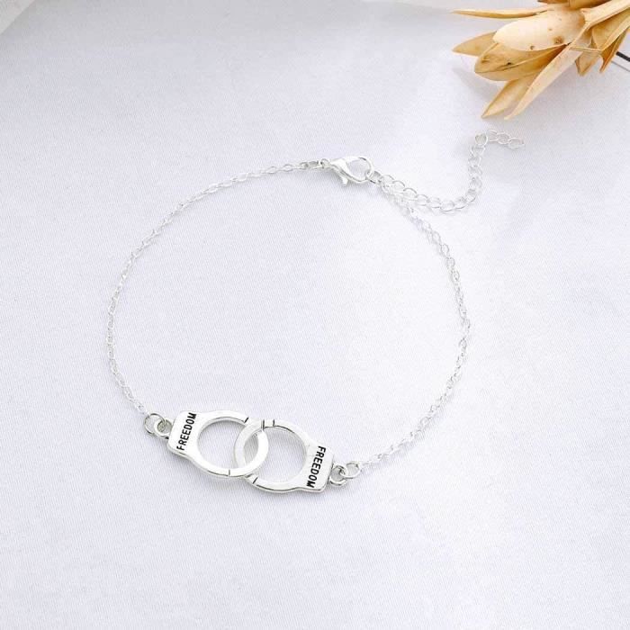 Punk Foot Chain Silver Ankle Chain Yean Ankle Bracelet Handcuffs for Women and Girls
