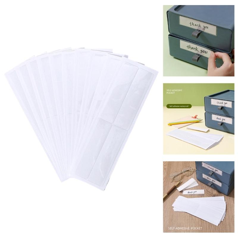 Clear Adhesive Label Pockets With Strong Stick Backing Label Bags For Home And Office Use Sticker Pockets