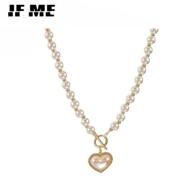 IF ME  Fashion Necklaces Crystal Love Pendant Gold Necklace Women Jewelry Accessories