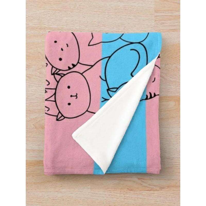 Trans Transgender Cat Pride Flag Throw Blanket Sofa Quilt Bed covers Soft Plush Plaid Blankets