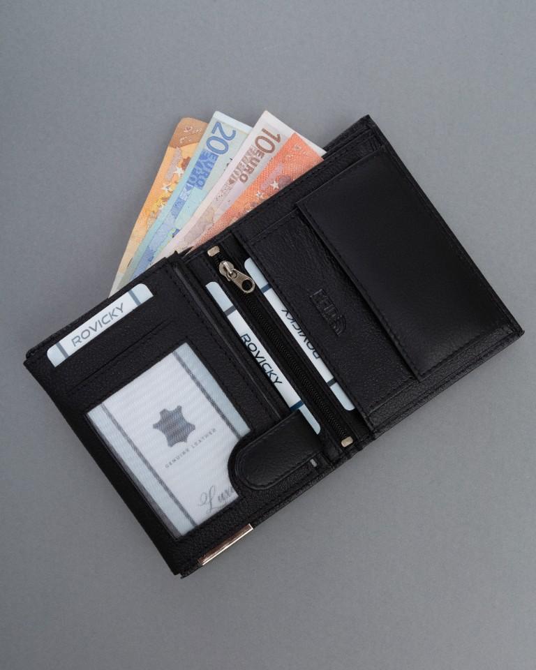 Men's Leather Wallet N4-PDM-RON-BP-9106 Black