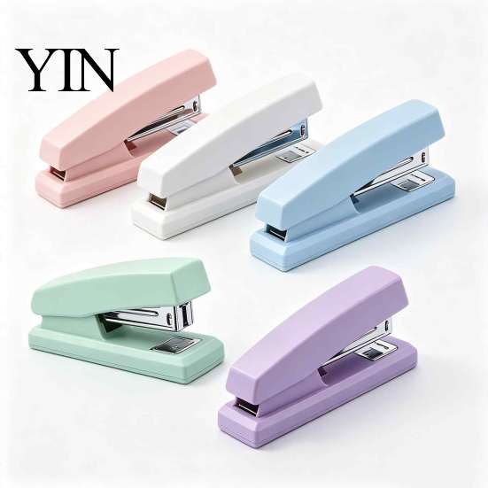 Heavy Duty Handheld Stapler Mini Stapler, with Ergonomic Curved Design, Morandi Color Minimalist Office for School Home And Use Desktop Gadget