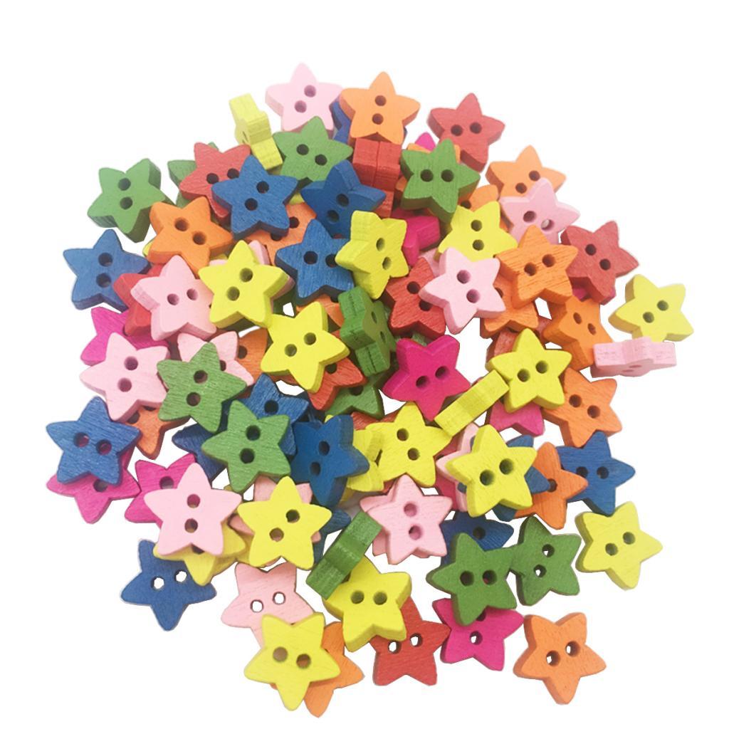 100 Pieces 2 Holes Buttons Embellishments Flatback for Sewing Crafting DIY 13mm