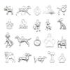 20-Pack Retro Alloy Dog Bone & Animal Cartoon Charms for DIY Bracelets and Necklaces
