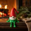Small Shelf Figurines 3D Printed Gnome Figurine with Movable Joints, Flexible Handmade Style Decorations Statue Santa Hat for Shelf, Office