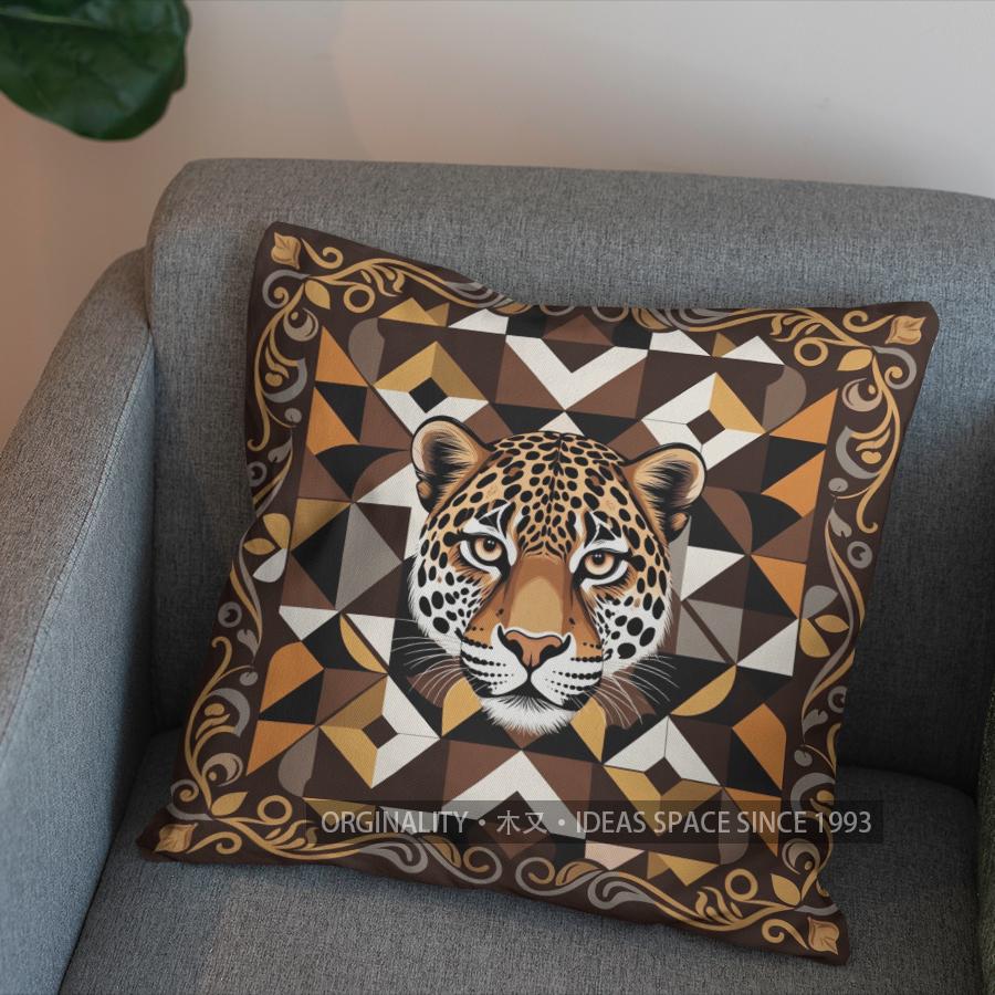 2D Leopardenmuster Quadratisches Kissen Für Moderne Dekoration Muster Kissenbezug Geeignet Für Sofa Schlafzimmer Auto Kissenbezug