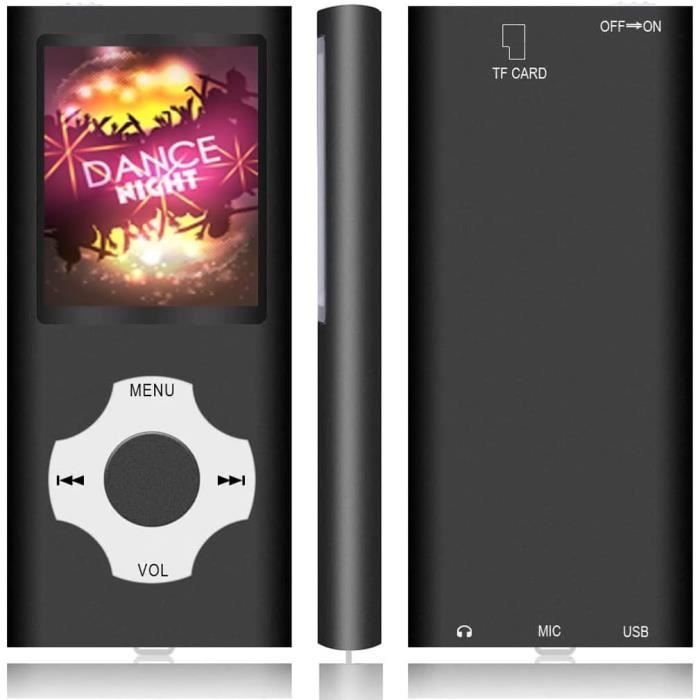 Lecteur MP3 Tabmart 32Go Portable Lecteur Musical MP3 Sport Sans Perte HiFi,Radio FM,Enregistreur Vocal,Vidéo,E-Book,pour Courir,