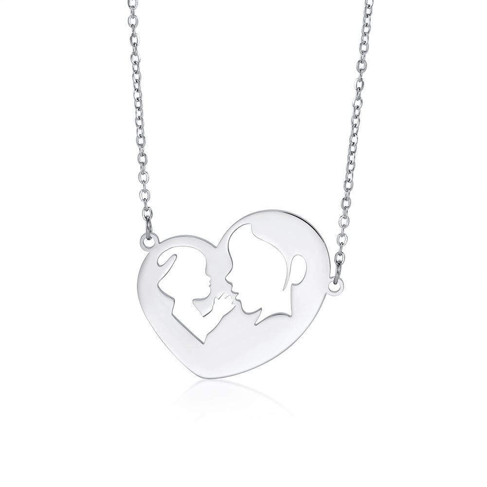 

Family Baby Mom Pendant Necklace Simple Hollow Hugging Heart Choker Stainless Steel Jewelry 2026 Trend New Mother’s Day Gifts