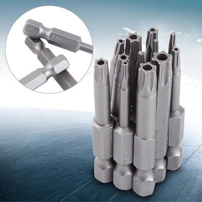 12pcs 1/4 Inch Shank 50mm Steel Magnetic Star Screwdriver Bits Set T5-T40