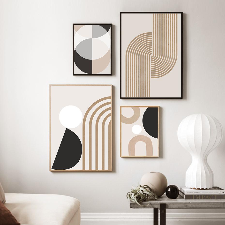 Minimalist Abstract Line Geometric Wall Art Posters Canvas Painting Print Pictures Living Room Modern Interior Home Decoration