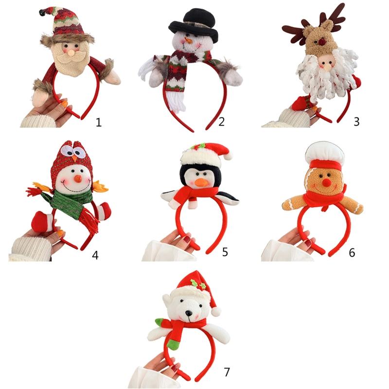 Xmas Santa Claus Hair Hoop Gingerbread Man Headband Snowman Hairband Holiday Party Headbands Christmas Photo Props