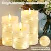White LED Flameless Candle Light with Embedded Star Light String 3PCS LED Candle with Remote Control Timer For Home Christmas