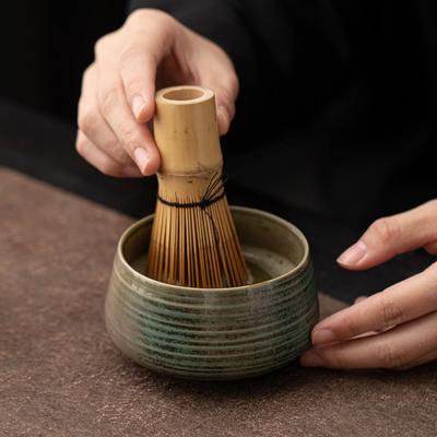 Ceramiczna Miseczka do Matchy Duża Pojemność Odporna na Wysoką Temperaturę Stojak na Pędzelek do Herbaty Gładkie Narzędzie do Ceremonii Parzenia Herbaty do Akcesoriów Zestawu Herbacianego