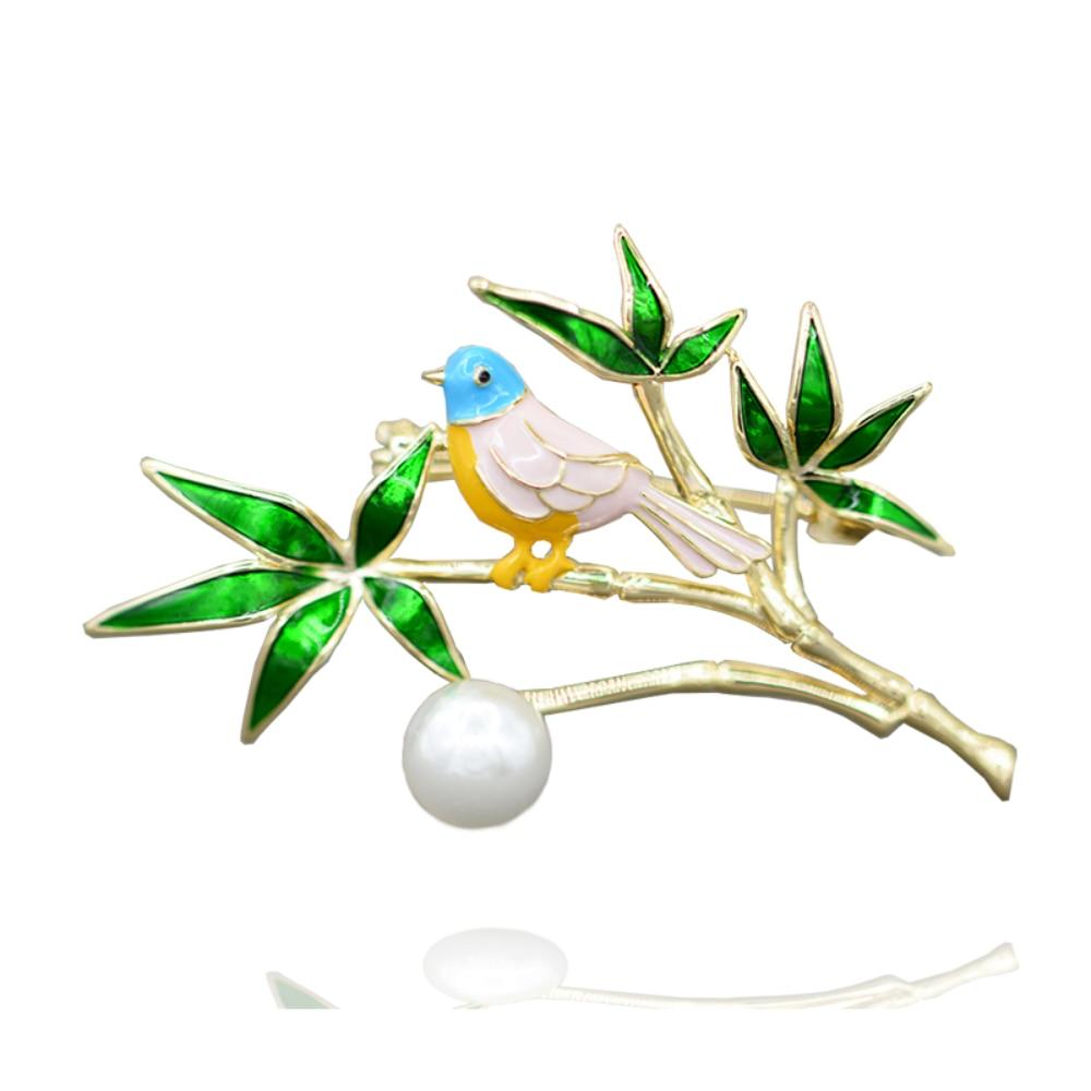 

Blucome уникальная китайская традиционная ремесленная капля масла глазурь эмалированная брошь в виде птицы с кукушкой для костюма шпильки для хиджаба изысканное мастерство зелёный