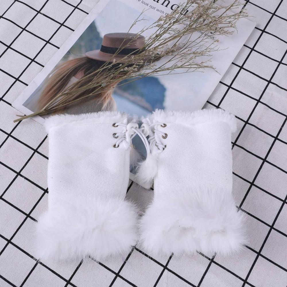 Thicken Warm Fingerless Mittens Suede Wrist Warmers Y2K Leopard Print Gloves  Women