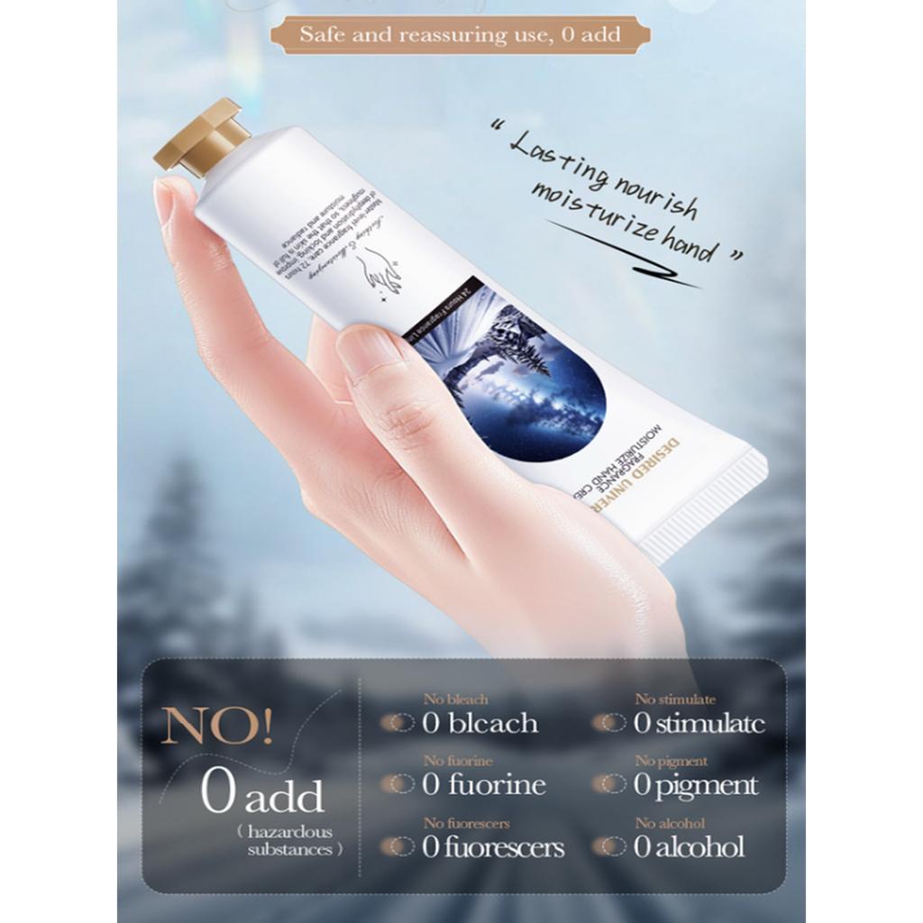 Sada 3 cestovních krémů na ruce, Hydratační krém s květinovou vůní pro suché ruce | Vyživující pleťové mléko, Zimní péče pro popraskanou pokožku