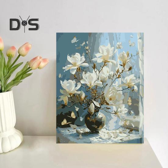 1 Set Kit Pittura a Olio Fai da Te per Adulti con Cavalletto in Legno Kit Dipingi con i Numeri Fai da Te Kit Sviluppo Abilità Pratiche